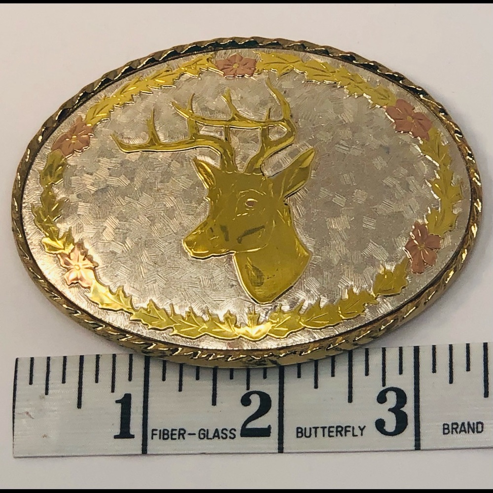 Black hills gold style belt buckle stag deer. - Picture 9 of 11